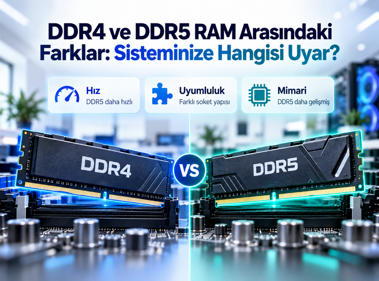 DDR4 ve DDR5 RAM Arasındaki Farklar: Sisteminize Hangisi Uyar?