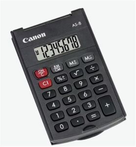 Canon AS-8 8 Hane Cep Tipi Kapaklı Hesap Makinesi