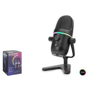HADRON ME5 Gaming RGB Masaüstü Mikrofon Çift Modlu Gain Kontrollü Type-C 192kHz 24Bit Siyah