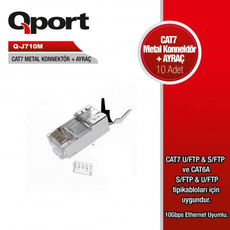 QPORT Cat7 Q-J710M 10lu paket Konnektör