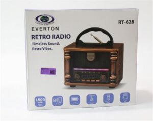Everton Rt-628 Retro Vibes Bluetooth Fm-Usb-Tf-Aux Şarjlı Nostaljik Radyo Led
