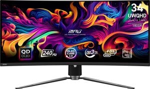 MSI 34 MPG 341CQPX QD-OLED 0.03MS 240HZ HDMI-DP Kavisli Gaming Monitör 3440x1440