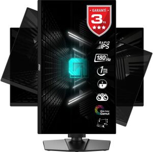 MSI 24.5 RAPID IPS G255PF E2 1ms 180Hz HDMI-DP Pivot Gaming Monitör 1920x1080