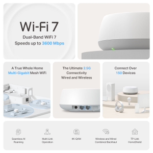 TP-LINK BE25 Wıfı7 BE5000 EV Ofis Tipi Mesh Router