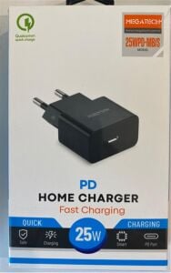 Megatech 25w Siyah Pd Type-c Ev Şarj Kafa