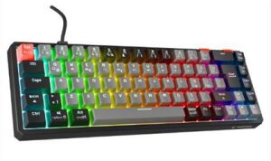 Rampage YORU MINI Gri-Siyah Type-C Bağlantılı OUTEMU Red Swich Q Mekanik Gaming Oyuncu Klavye RGB