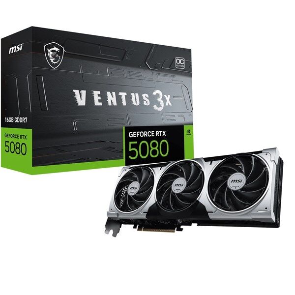 MSI RTX5080 16GB VENTUS 3X OC PLUS 16G GDDR7 256bit HDMI DP PCIe 5.0