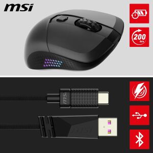 MSI GG VERSA 300 ELITE Wireless 6400dpi Kablosuz Gaming Mouse