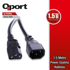 QPORT 1.5metre Q-POWU Monitr Ara Power Kablosu