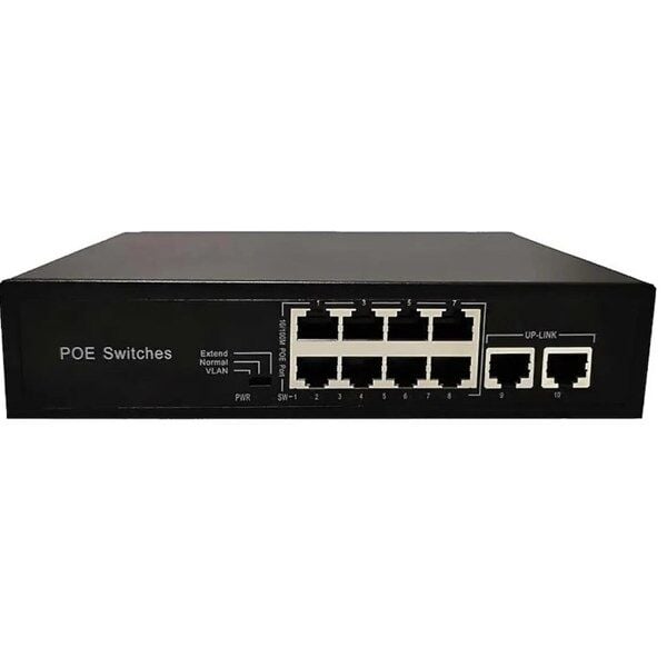 ODS 8port PoE 96w 2-Uplink 10/100 Yönetilemez Switch 08ODS-R-8P2U