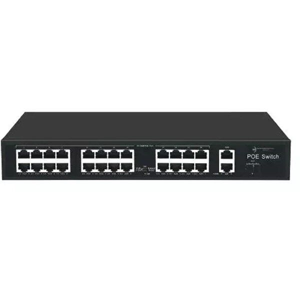 ODS 24port PoE 300w 2-Uplink 10/100 Yönetilemez Switch 08ODS-24P2U-300