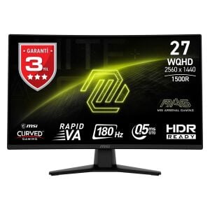MSI 27 RAPID VA MAG 274CQF 0.5ms 180Hz HDMI-DP Kavisli Gaming Monitör 2560x1440