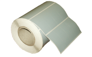 BIFO slv.25mmx45mm_4 Silvermat 25x45mm Yan Yana 4'lü 110mm Rulo 4000 Adet Metalik Gri Yapışkanlı Etiket - Resin Ribon Gerekir