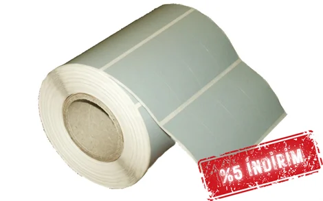 BIFO slv.25mmx45mm_4 Silvermat 25x45mm Yan Yana 4'lü 110mm Rulo 4000 Adet Metalik Gri Yapışkanlı Etiket - Resin Ribon Gerekir