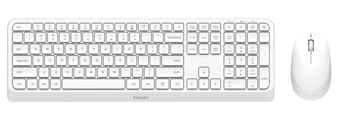 Philips SPT6307W-38 Kablosuz Klavye Mouse Seti Beyaz 3000 Series 2.4Ghz Silent Desing