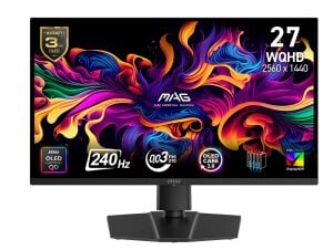 MSI 26.5 OLED MAG 271QP QD-OLED X24 0.03ms 240Hz HDMI-DP Pivot Gaming Monitör 2560x1440