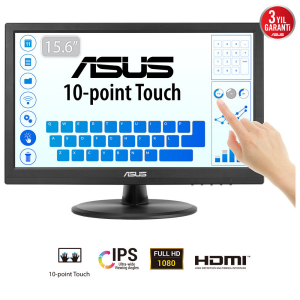 ASUS 15.6 IPS Dokunmatik VT169HE 5ms 60Hz HDMI Taşınabilir Monitör 1920x1080