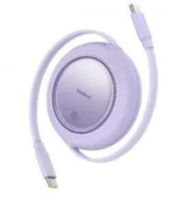 Baseus P10364500213-00 Free2 Pull Mini Kablolu USB-C 100W 2M Mor Şarj Kablosu