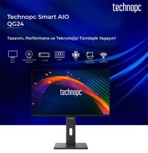 Technopc QG24 23.8 i3-12100 8GB DDR4 256GB Freedos All In One Bilgisayar