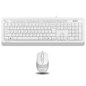 A4 TECH F1010 Kablolu USB Q Trk Beyaz Klavye - Mouse Set