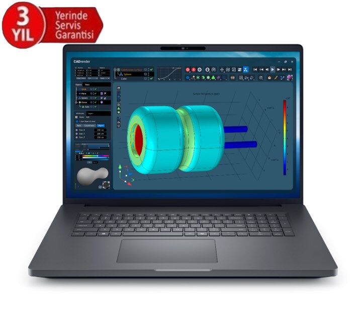 DELL 18” PRO MAX PLUS MB18250_3 ULTRA 9 285HX-32GB DDR5 RAM-1TB NVME-12GB RTX PRO3000 BWL-W11P Taşınabilir İş istasyonu