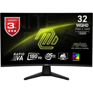 MSI 31.5 RAPID VA MAG 32CQ6F 1MS 180HZ HDMI-DP Kavisli Gaming Monitör 2560x1440