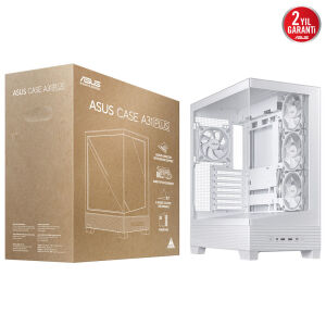 ASUS A31 PLUS TG ARGB WHITE Gaming Mid-Tower PC Kasası Beyaz / 90DC00R3-B19000