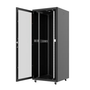 AGER 36U 800x800mm Dikili Tip Siyah Kabinet Vega AG-VB36U8080S1 Cam Kapak