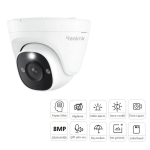 REOLINK 8MP Dome 2.8mm Renkli IP Kamerası PoE IP67 P334