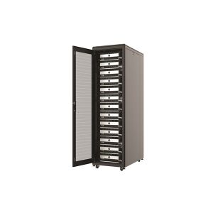 AGER 36U 800x1000mm Dikili Tip Siyah Kabinet Vega AG-VB36U8010S1 Cam Kapak