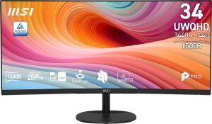 MSI 34 VA PRO MP341CQ E12 4MS 120HZ HDMI-DP Kavisli Kurumsal Monitör 3440x1440