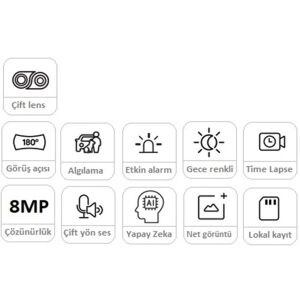 REOLINK 8MP Panoramik 3.2mm 180° Çift Lensli Wıfı Kablosuz IP Kamera Duo 2