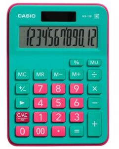Casio MX-12B-GNRD Yeşil+Pembe 12 Hane Masa Üstü Hesap Makinesi