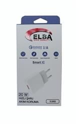 Elba ELB03-20USB Beyaz 20W USb Şarj Kafa QC4.0(Akıllı Koruma-Hızlı Şarj-Isıya Dayanıklı)