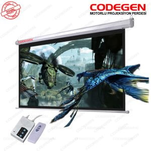 Codegen EX-40 400x300 cm Motorlu Projeksiyon Perdesi (Arkası Siyah Fonlu)
