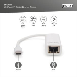 DIGITUS USB-C Gigabit Harici Ethernet (DN-3024)