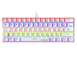 Everest Amber Beyaz Type-C Bağlantılı RGB Ledli Mekanik Gaming Oyuncu Klavye Q Red Switch
