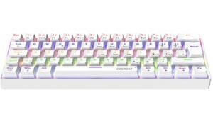 Everest Amber Beyaz Type-C Bağlantılı RGB Ledli Mekanik Gaming Oyuncu Klavye Q Red Switch