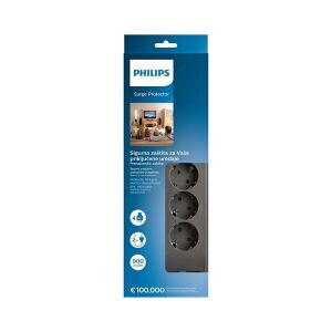 PHILIPS 4-l SPN3140A/62 900 Joules Ak�m Koruma Prizi Gri