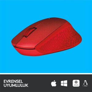 LOGITECH M330 Kablosuz Sessiz Kırmızı Mouse (910-004911)