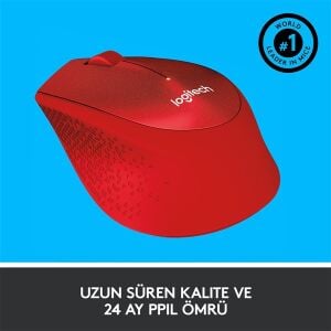 LOGITECH M330 Kablosuz Sessiz Kırmızı Mouse (910-004911)