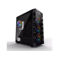 PowerBoost X59RGB-650W 80+ USB 3.0 Tempered Glass 6 x RGB Fanlı Gaming Kasa (JBST-X59RGB-650)