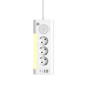 S-link PRZ06 3 Soketli 2 USB 2 TYPE-C PD20 2M 306 Joule Tam Bakır Kablolu Beyaz Akım Korumalı Priz