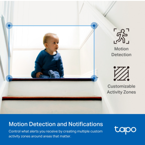 TP-LINK 4MP Pan/Tilt 360° Yatay Kapsama 12m IR WiFi Ethernet Çift Yönlü Ses 512GB microSD Destekli İç Mekân IP Kamera TAPO C222