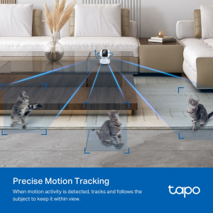 TP-LINK 4MP Pan/Tilt 360° Yatay Kapsama 12m IR WiFi Ethernet Çift Yönlü Ses 512GB microSD Destekli İç Mekân IP Kamera TAPO C222