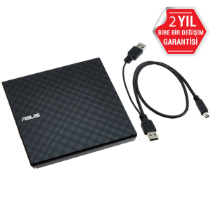 ASUS 8x SDRW-08D2S-U USB 2.0 Slim Harici DVD Yazıcı Siyah