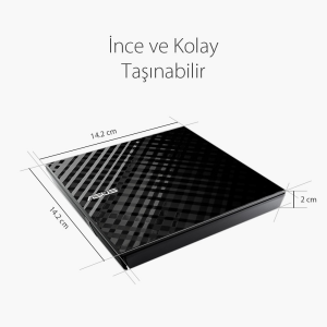 ASUS 8x SDRW-08D2S-U USB 2.0 Slim Harici DVD Yazıcı Siyah