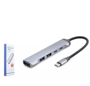 Hadron Hdx7041 Type-C Hub 5-Usb Gri