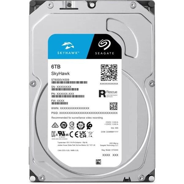 SEAGATE 3.5 6TB SKYHAWK ST6000VX009 5400 RPM 256MB SATA-3 Güvenlik Diski