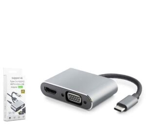 HADRON HDX7839 TYPE-C TO HUB HDTV 4K 30HZ + TYPE-C + USB + VGA 4IN1 GRİ